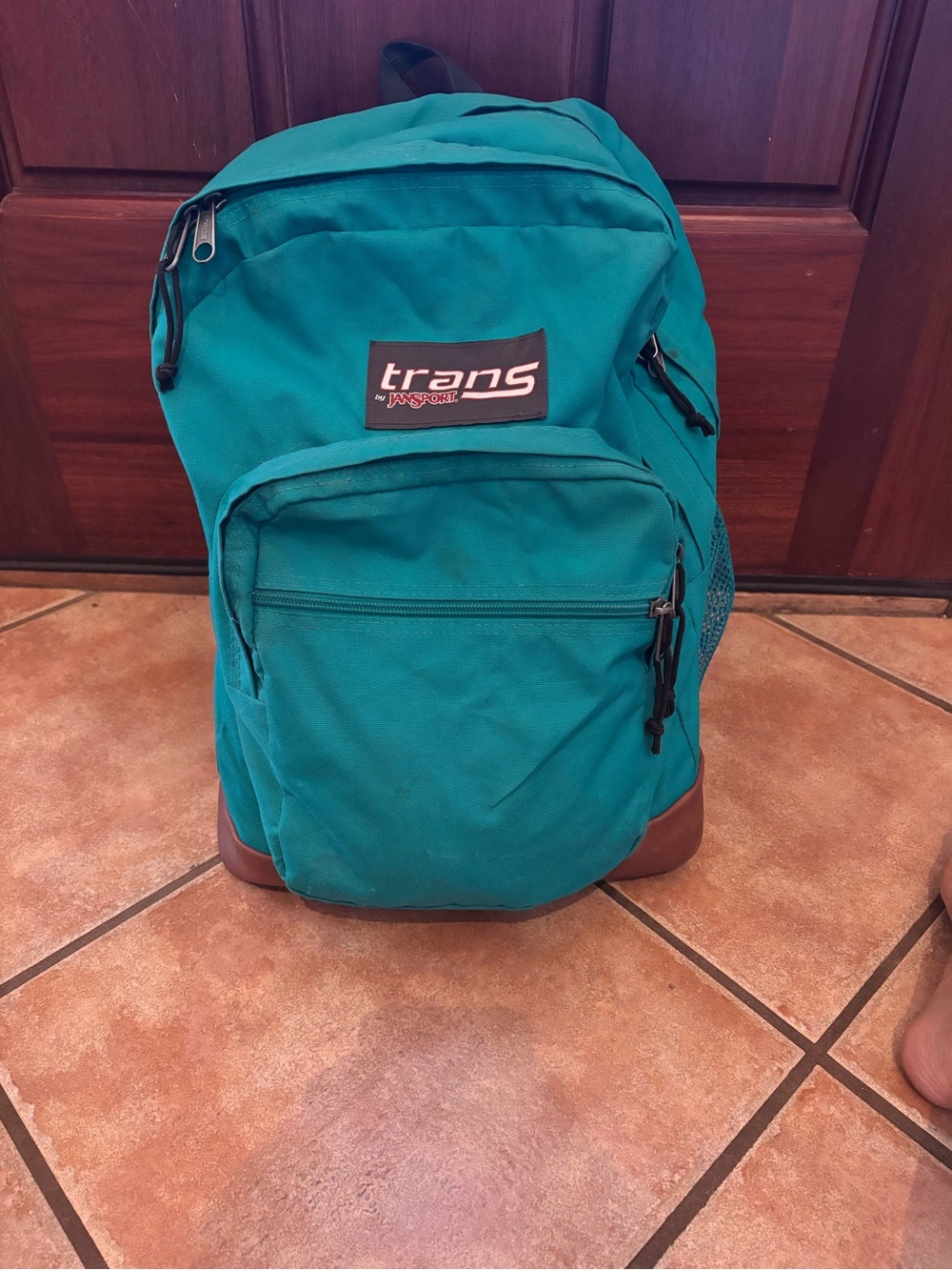 Jansport Teal women Backpack with Brown Base